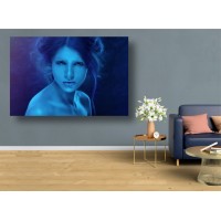 Tablou Canvas Sexi Craiova - Femeie sexy cu ruj albastru - Persona Design 