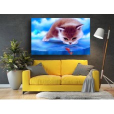 Tablou Canvas Animale Craiova -  Pescuit felin- Persona Design