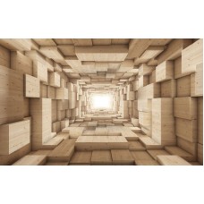 Fototapet 3D Personalizat - Tunel de lemn - Persona Design