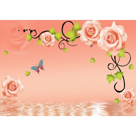 Fototapet 3D Personalizat - Trandafiri Roz  - Persona Design